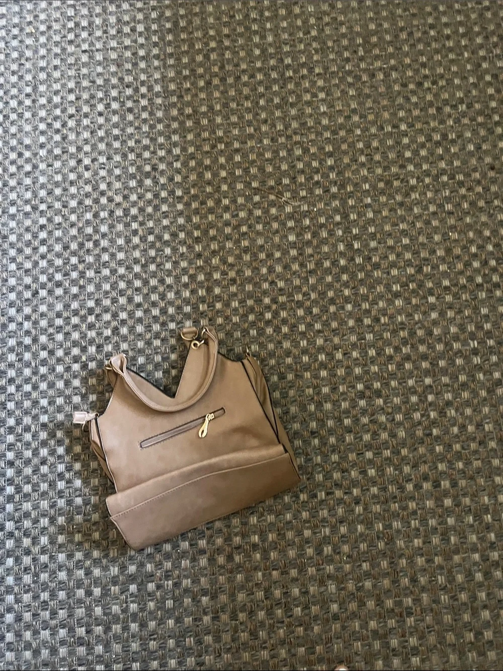New with long strap Tan Women's Handbag with Gold Accent